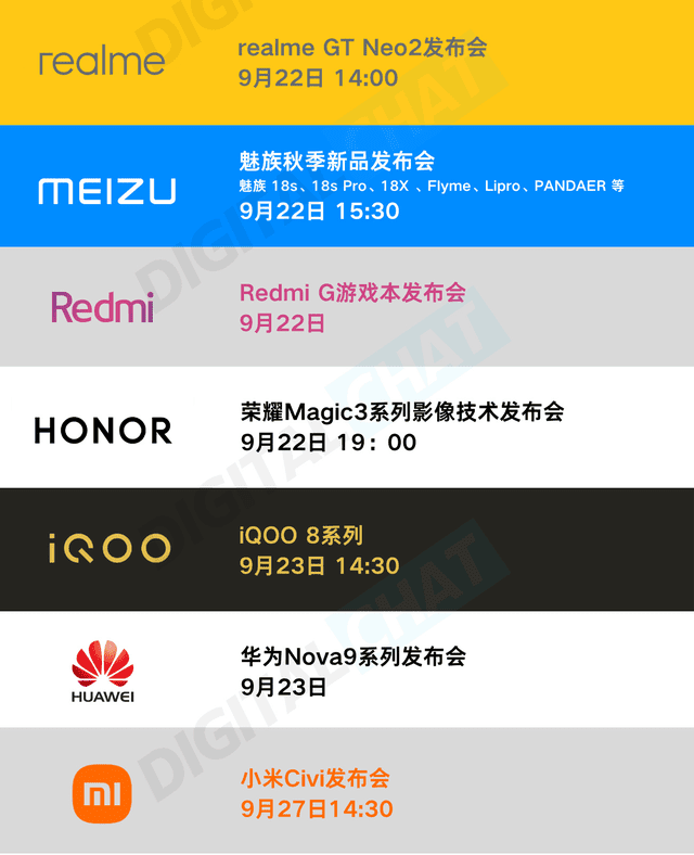 9月22日新机扎堆发布，realme、魅族新机让人眼前一亮