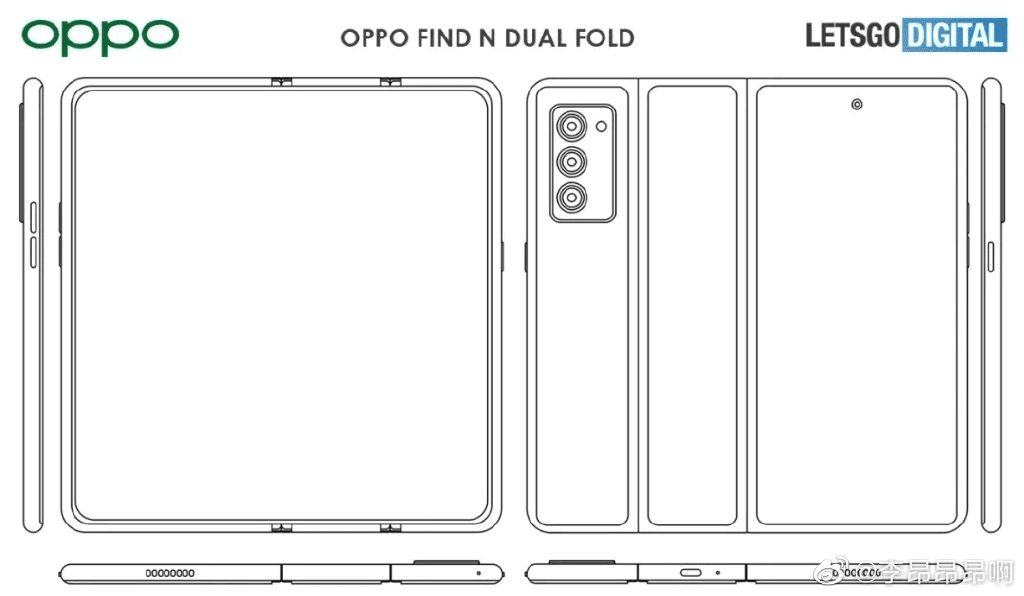 折叠屏技术再进阶？OPPO双铰链设计专利曝光，后摄可翻转