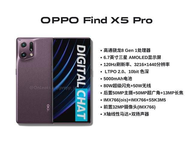 爆料OPPO Find X5系列2月发布，Reno8系列渲染图曝光后摄模块亮眼